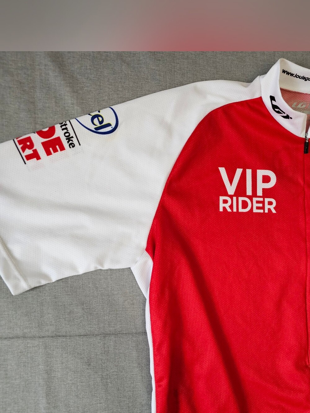 Becel ride for heart VIP cycling jersey large mens red white garneau